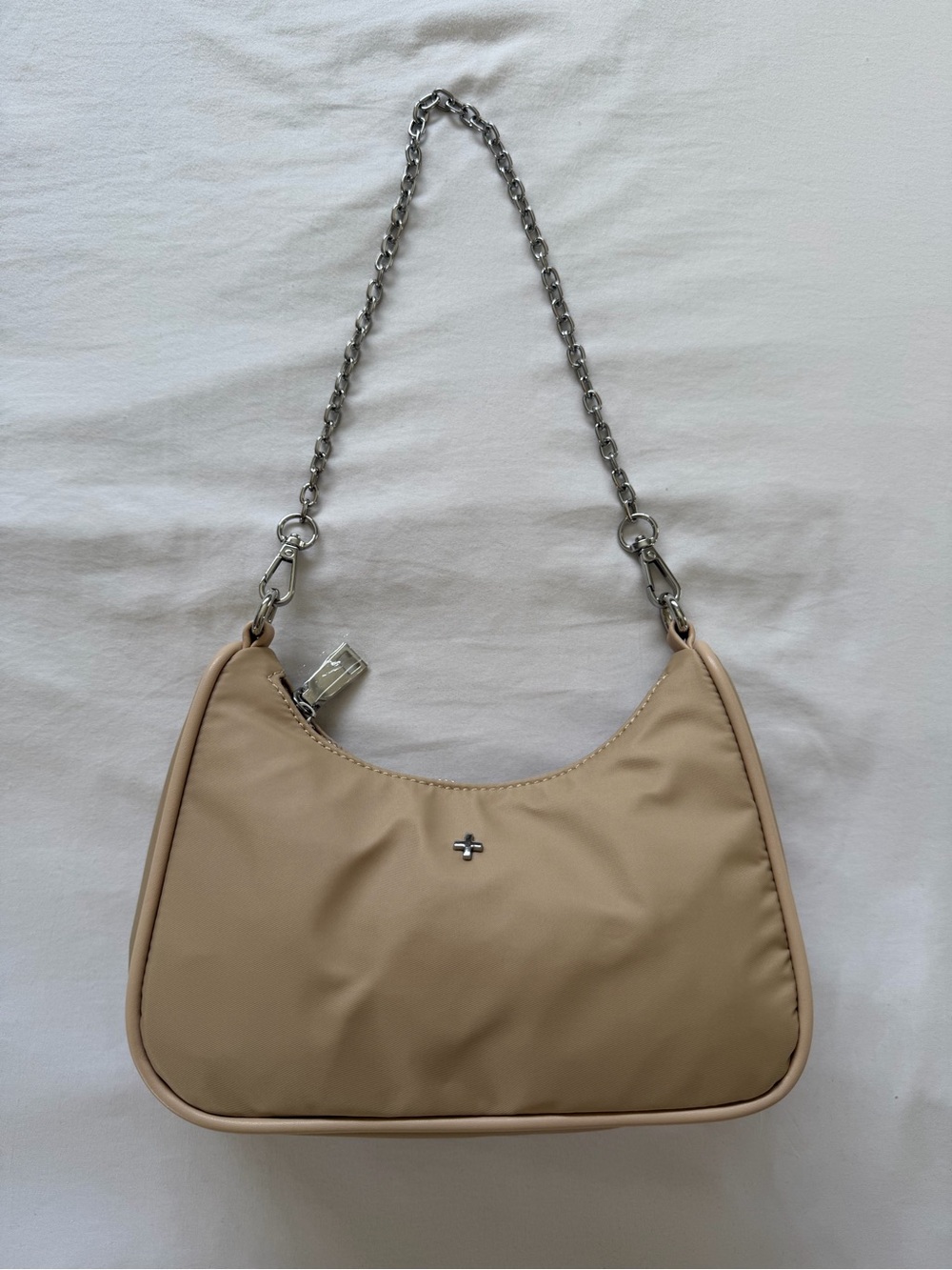 Peta + Jain Beige Shoulder Bag Chain with additional crossbody strap
